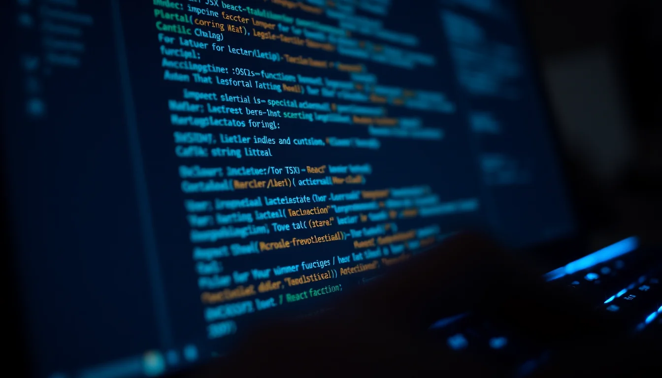 Code editor แสดง React JSX + Tailwind class